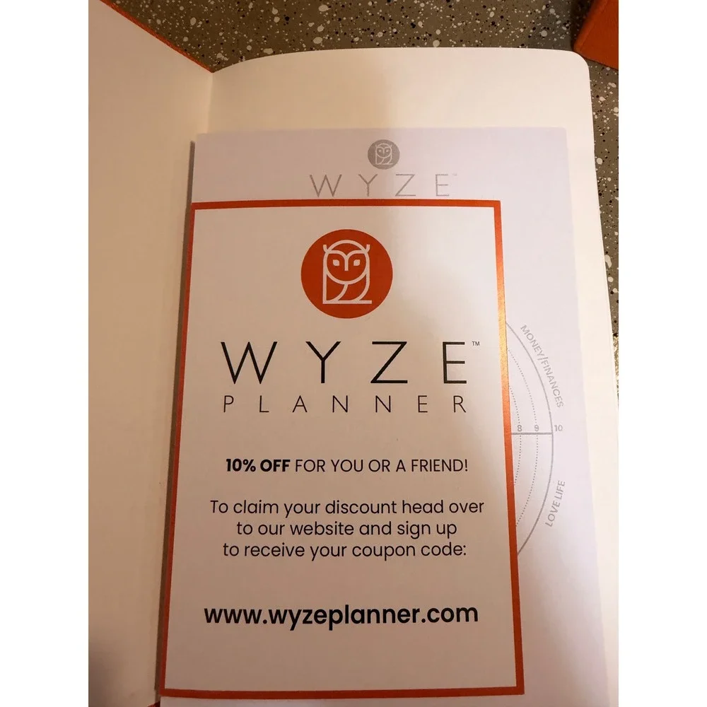 Wyze Planner 3 Month Undated Daily Goal Planner Orange Owl‎ Logo